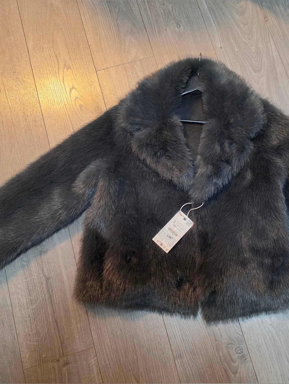 ZARA reversible Gray Faux Fur Jacket